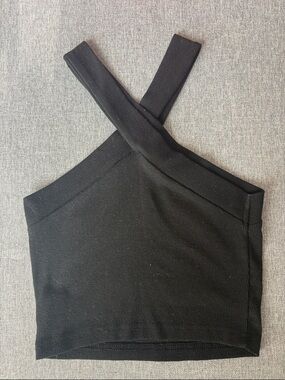 Amazon Black Cross-Strap Crop Top
